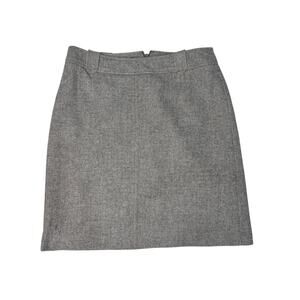 Talbots Grey Wool Herringbone Pencil Skirt Petite 6 Classic Workwear NWT